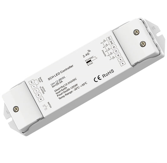Sys-Pro | Dimmer | RGB+CCT | push/radio mesh | 1-5 kanaals | 12-48V | 5x5A