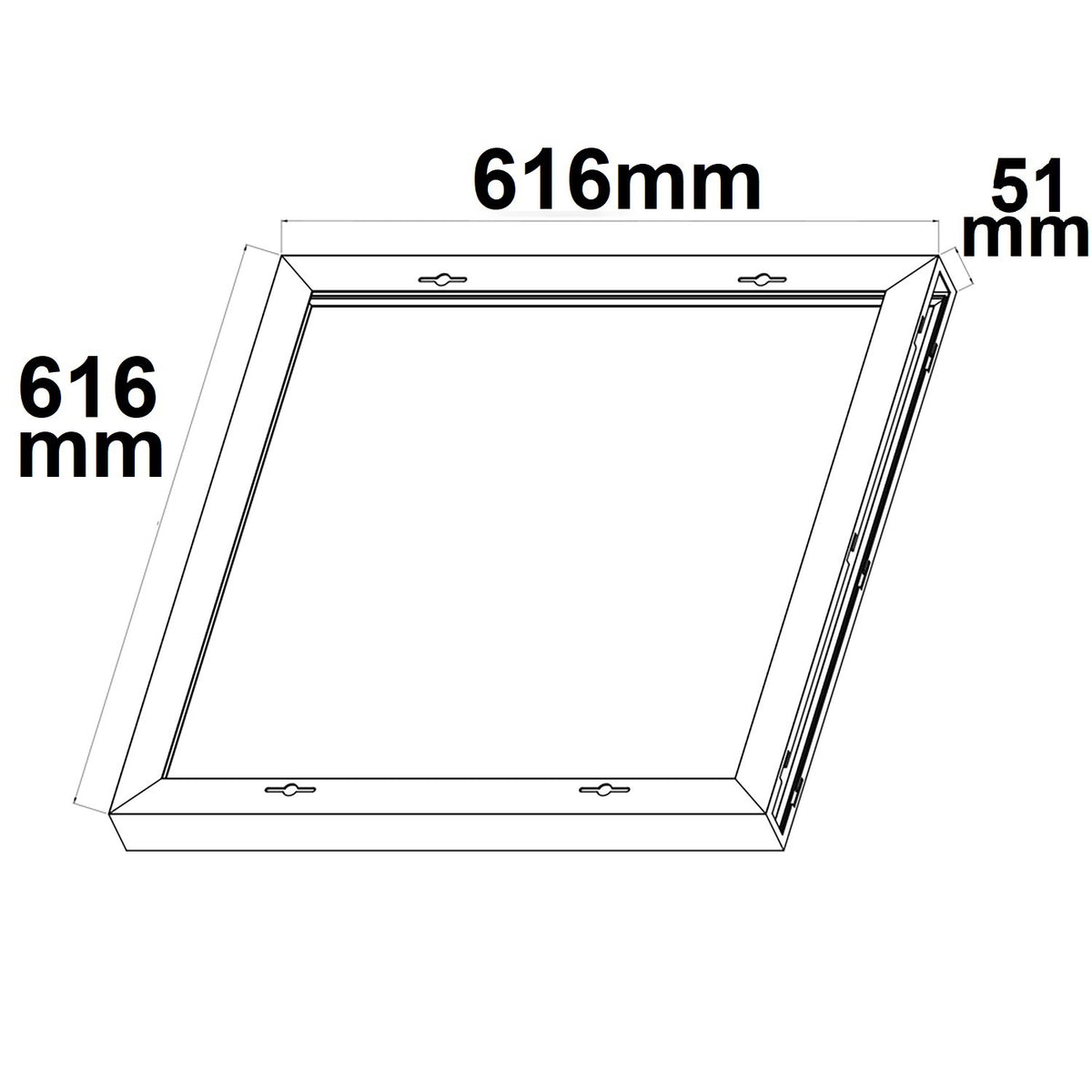 Installatiemateriaal | Opbouwframe voor LED paneel 600x600 | hoogte 5cm | voorgemonteerd | wit