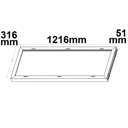 Installatiemateriaal | Opbouwframe voor LED paneel 300x1200 | hoogte 5cm | voorgemonteerd | wit