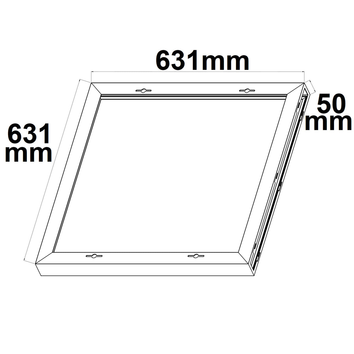Installatiemateriaal | Opbouwframe voor LED paneel 625x625 | wit