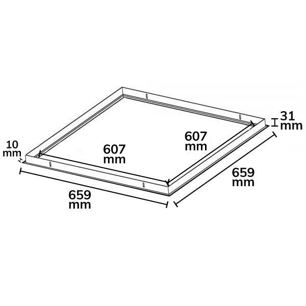 Inbouwframe | voor LED paneel 625x625 | wit