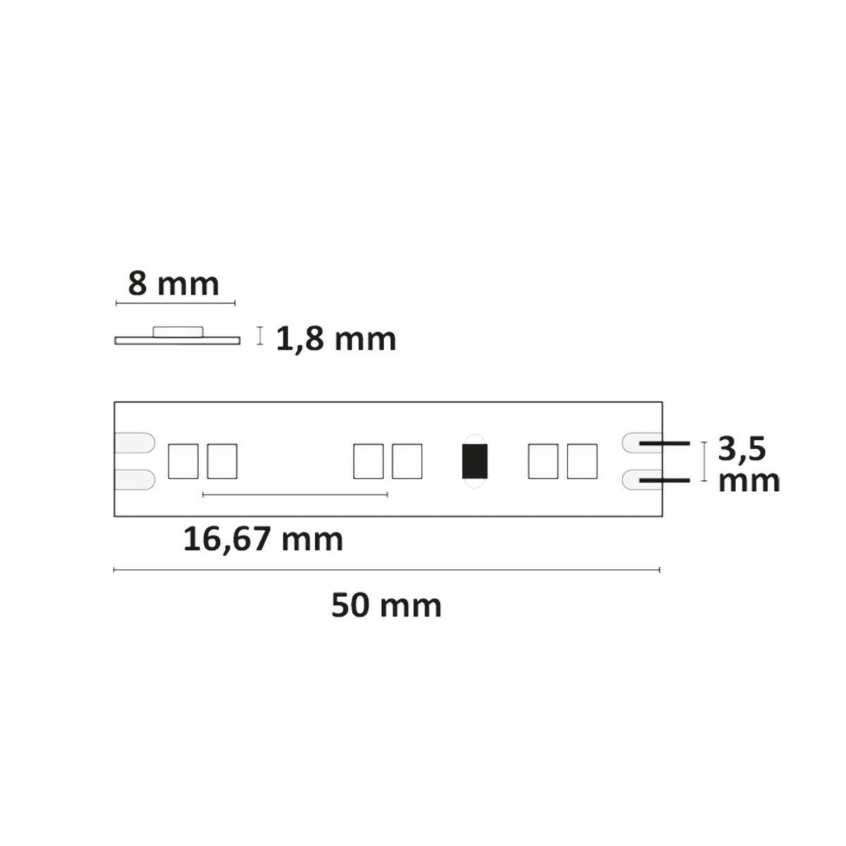 MiniAMP CRI919/940 CCT | LED-strip | 250cm | 1900-4000K | 8W/m | 12V | IP20