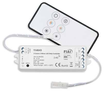 MiniAMP | Dimmer | CCT push/radio PWM | met afstandsbediening | 12-24V | 5A