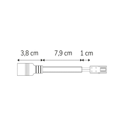 MiniAMP | Connector | adapter rond stekker naar MiniAMP | 2-polig | 3A | 10cm