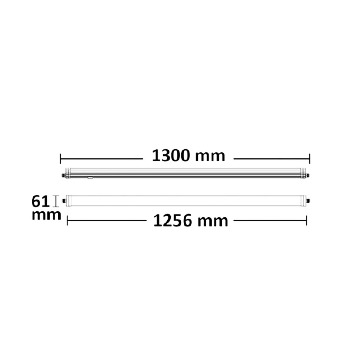 Lineaire armatuur | waterdicht | met HF-sensor | 130cm | IP65 | 36W | neutraal wit
