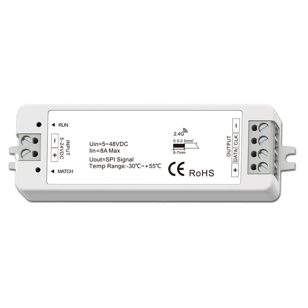 Controller | SPI radiografisch | 8 tot 1024 pixels | met afstandsbediening | 5-48V | 8A