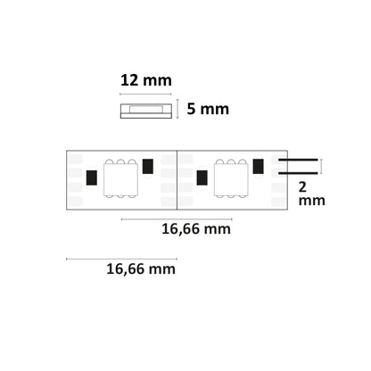 WS2815 | LED-strip | Digital SPI | 5m | 8W/m | RGB | 12V | IP68