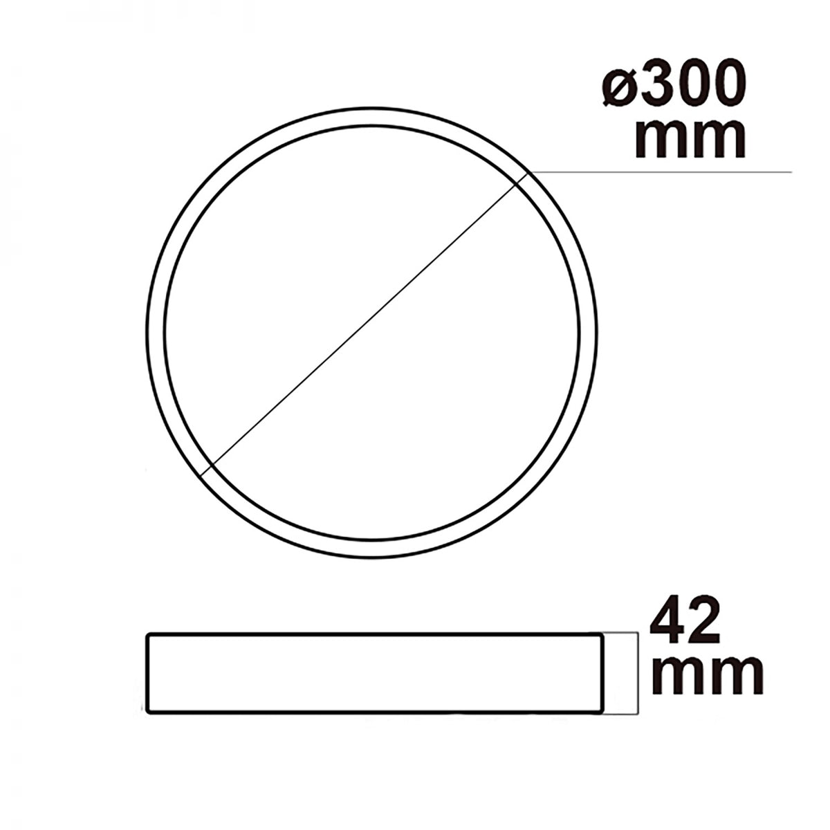 PRO | Plafondlamp | rond DN300 | ColorSwitch 2700/3000/4000K | 30W | dimbaar | zwart