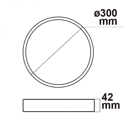 PRO | Plafondlamp | rond DN300 | ColorSwitch 2700/3000/4000K | 30W | dimbaar | zwart