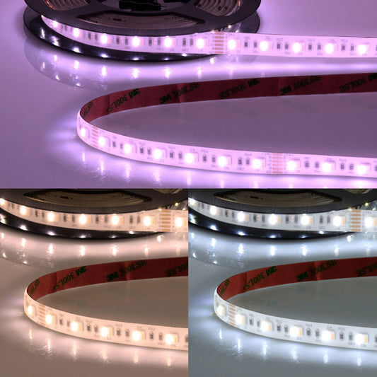 AQUA RGB+WW+CW CCT | LED-strip | 5in1 | 2500K tot 6500K | 22W/m | 24V | IP68 | 5m