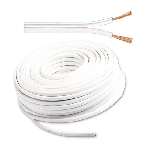 Kabel | 2-polig 0,75mm² | H03VH-H | wit/wit | 25m
