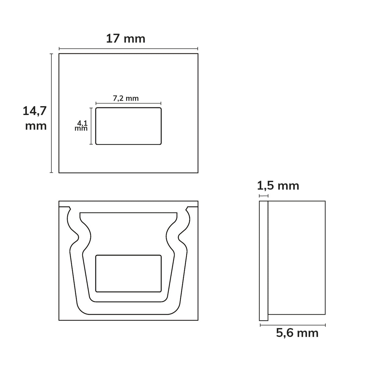 EC78B | Profielaccessoire | Eindkap PURE12 S met kabeldoorvoer | zwart