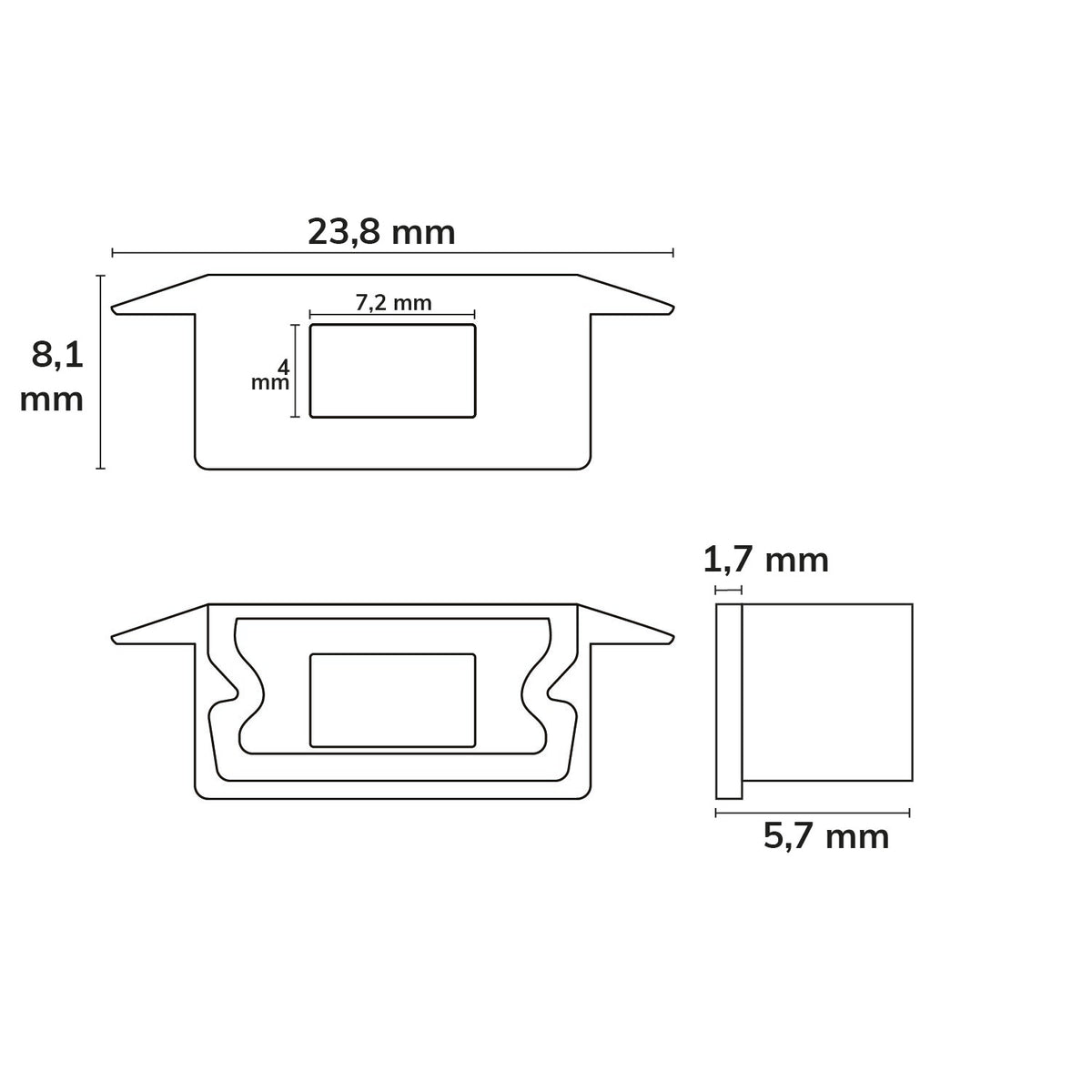EC80 | Profielaccessoire | Eindkap PURE14 D met kabeldoorvoer
