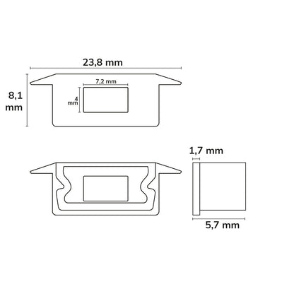 EC80 | Profielaccessoire | Eindkap PURE14 D met kabeldoorvoer