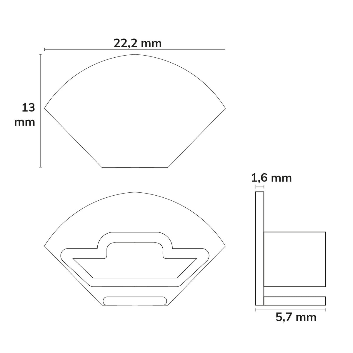 EC87 | Profielaccessoire | eindkap | voor CORNER10 SLIM