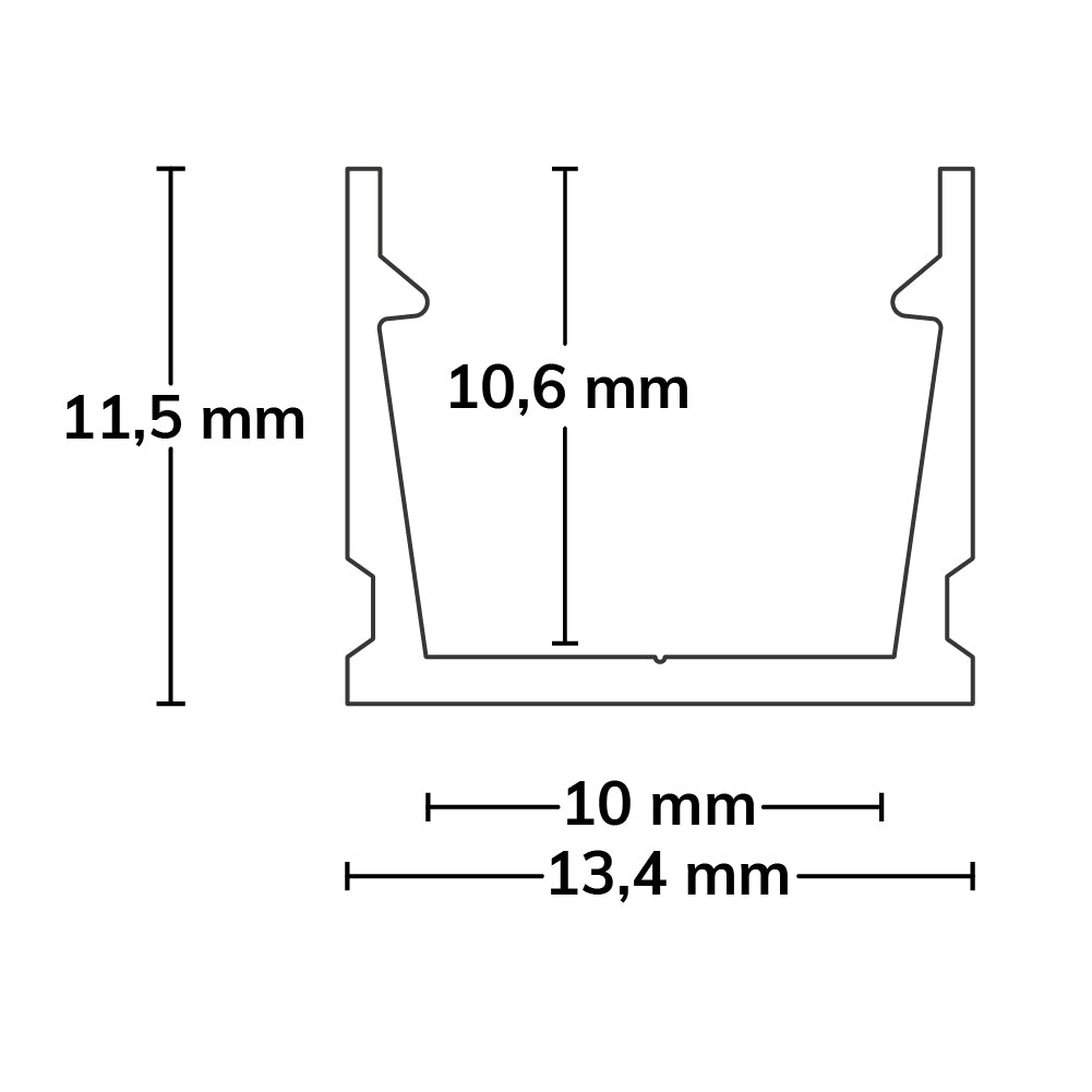 SURF10 | Aluminium profiel | opbouw | wit RAL 9010 | 200cm
