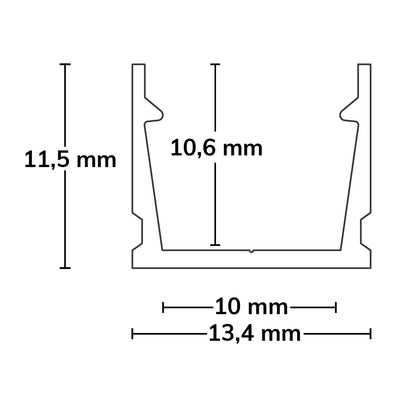 SURF10 | Aluminium profiel | opbouw | wit RAL 9010 | 300cm
