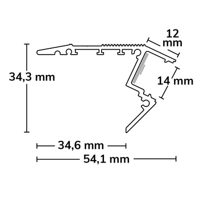 STAIRS13 | Aluminium profiel | traptrede | geanodiseerd | 200cm