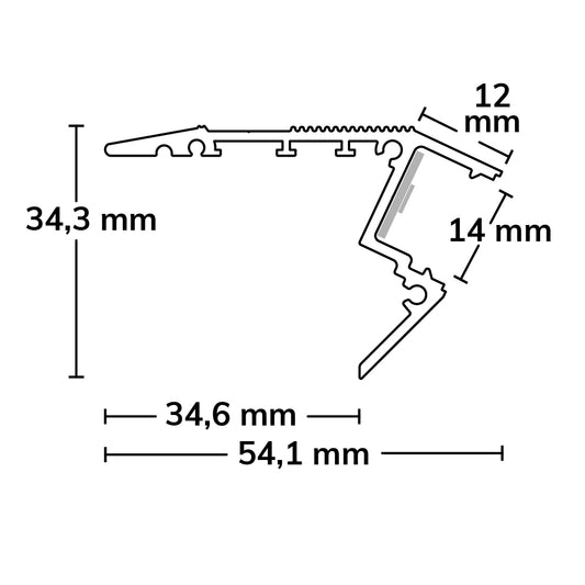 STAIRS13 | Aluminium profiel | traptrede | geanodiseerd | 200cm