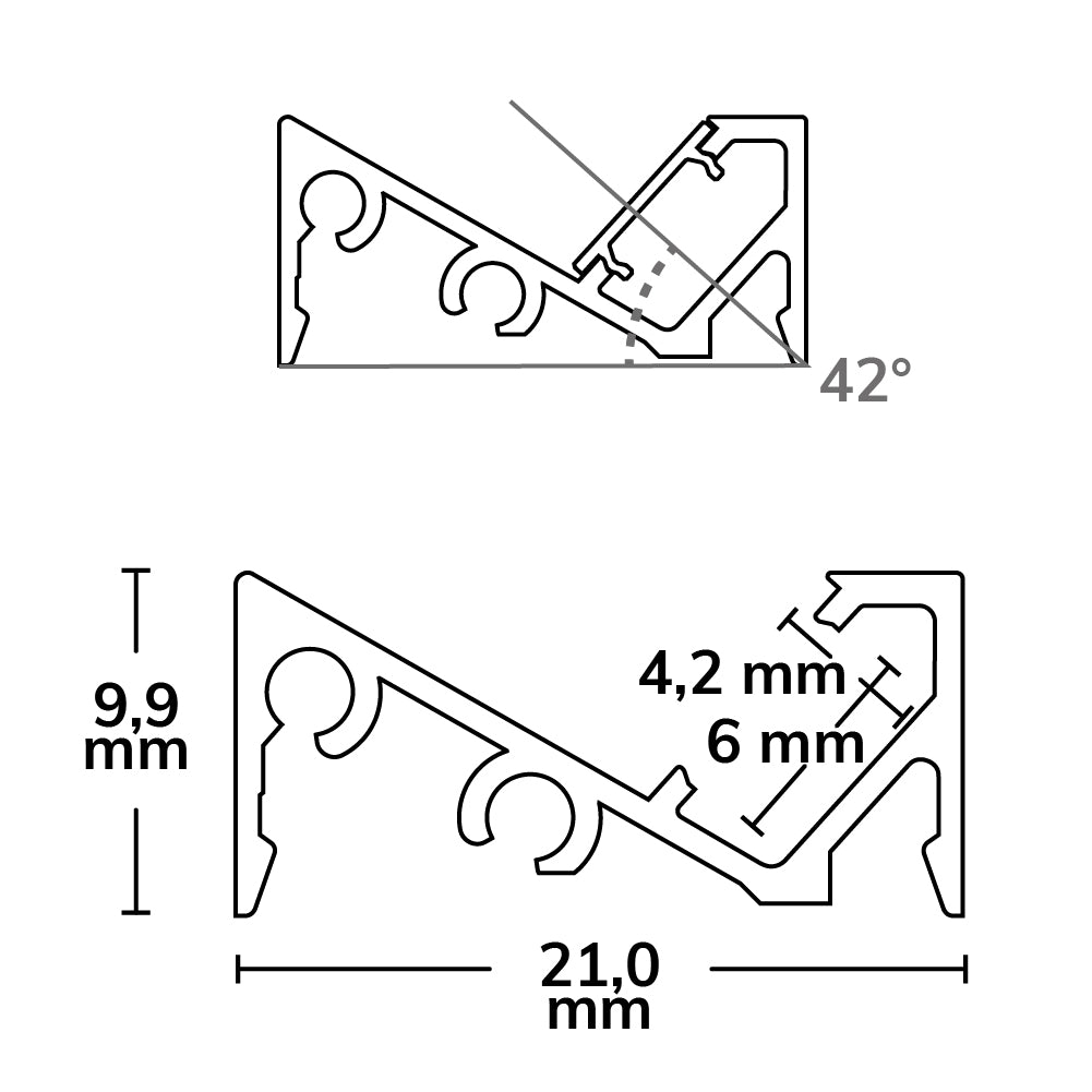 FURNIT6 S | Aluminium profiel | opbouw meubel | geanodiseerd | 200cm