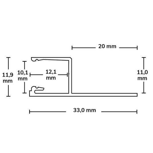 UP10 | Aluminium profiel | tegelprofiel | wit RAL9003 | 300cm