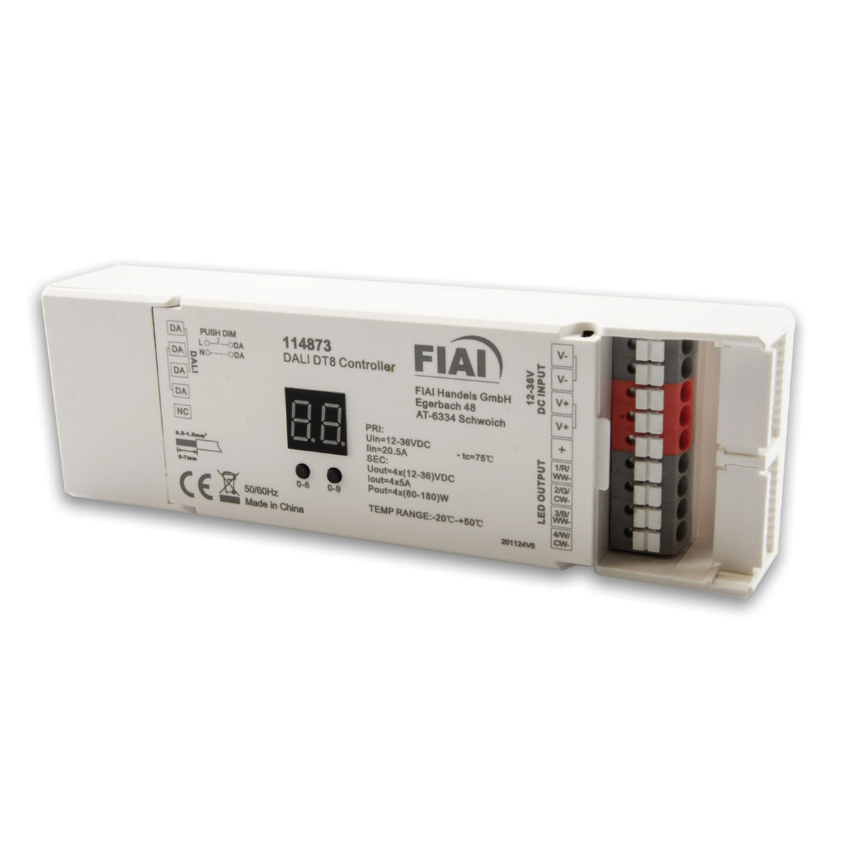 DALI DT8 | Dimmer | 1 adres | 4-kanaals | Push | 12-48V