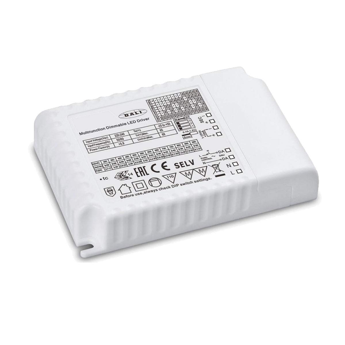 LED driver | constante stroom 300-900mA | Push/1-10V/DALI-2 | 30W