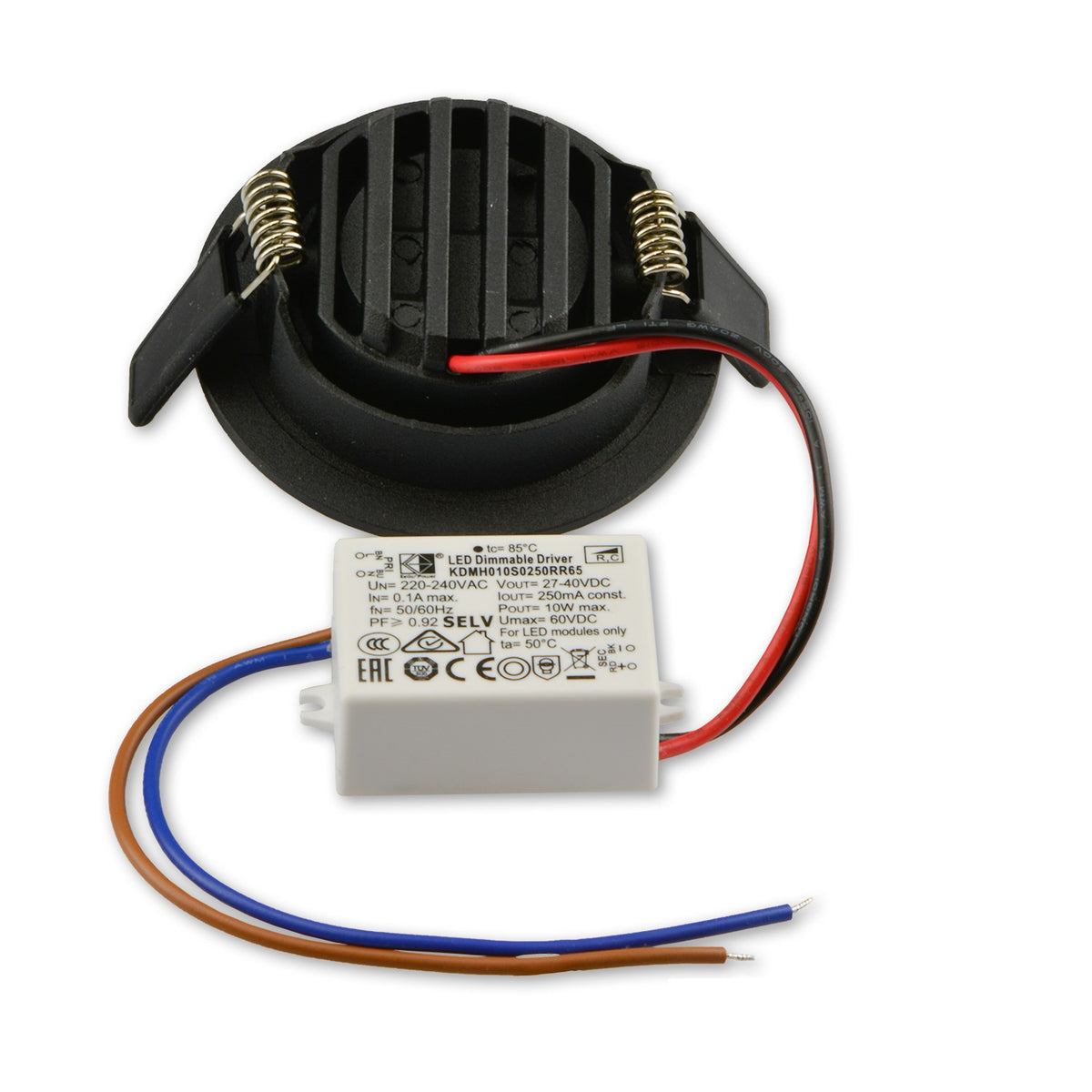 Slim68 | Inbouwspot | zwart | rond | 9W | dimbaar
