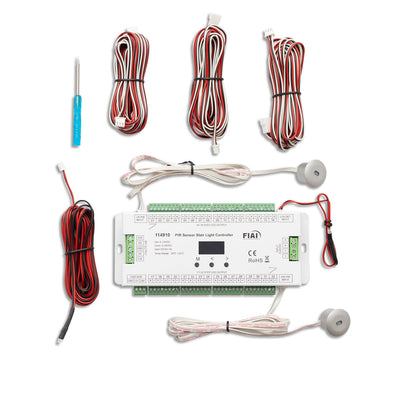 Dimmer | trapeffect PWM | 5-24V | 32x1A + SPI | 2 PIR + 2 drukknop ingangen