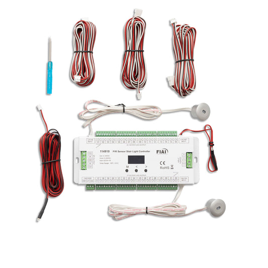 Dimmer | trapeffect PWM | 5-24V | 32x1A + SPI | 2 PIR + 2 drukknop ingangen