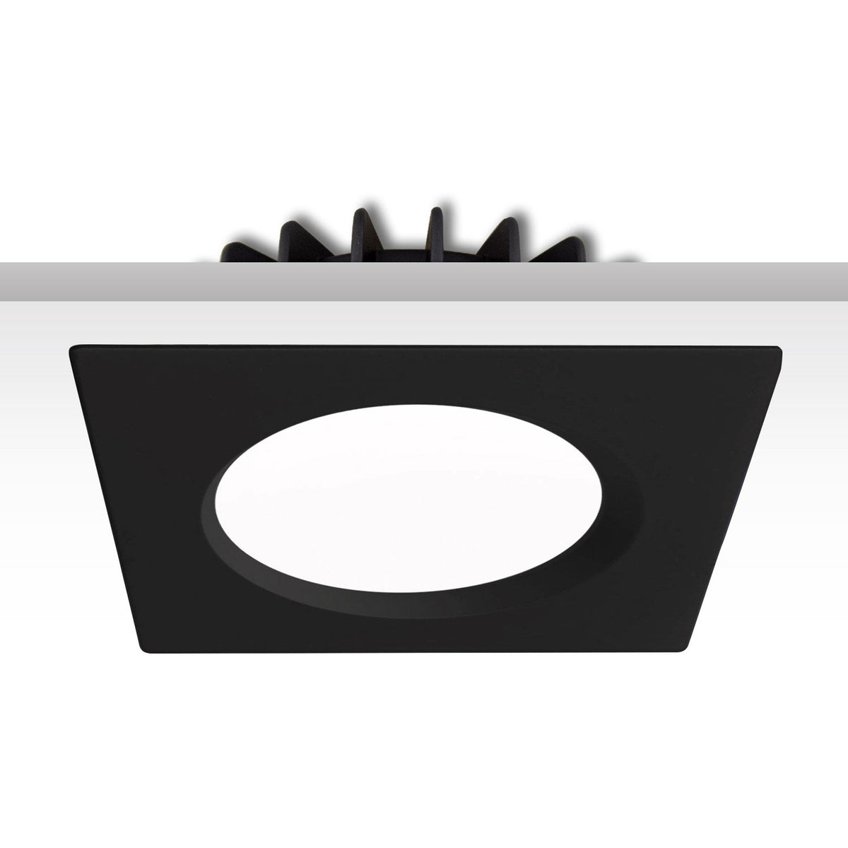 Sys-90 | Afdekring | inbouw vierkant | zwart