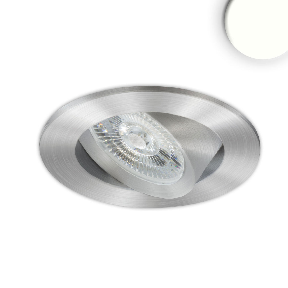 Slim68 MiniAMP | Inbouwspot | geborsteld aluminium | rond | 24V | dimbaar | 8W | neutraal wit