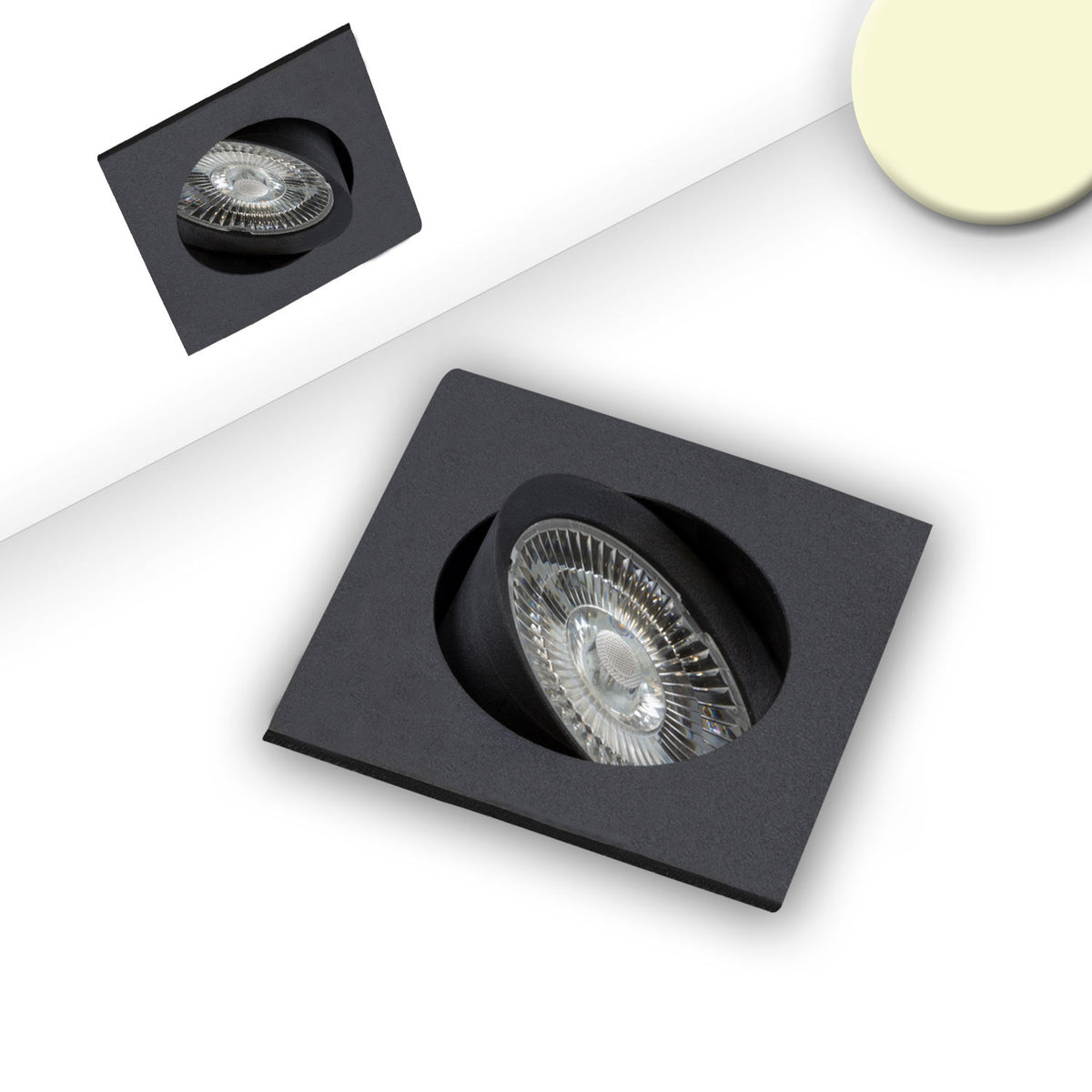 Slim68 | Inbouwspot | zwart | hoekig | dimbaar | 9W