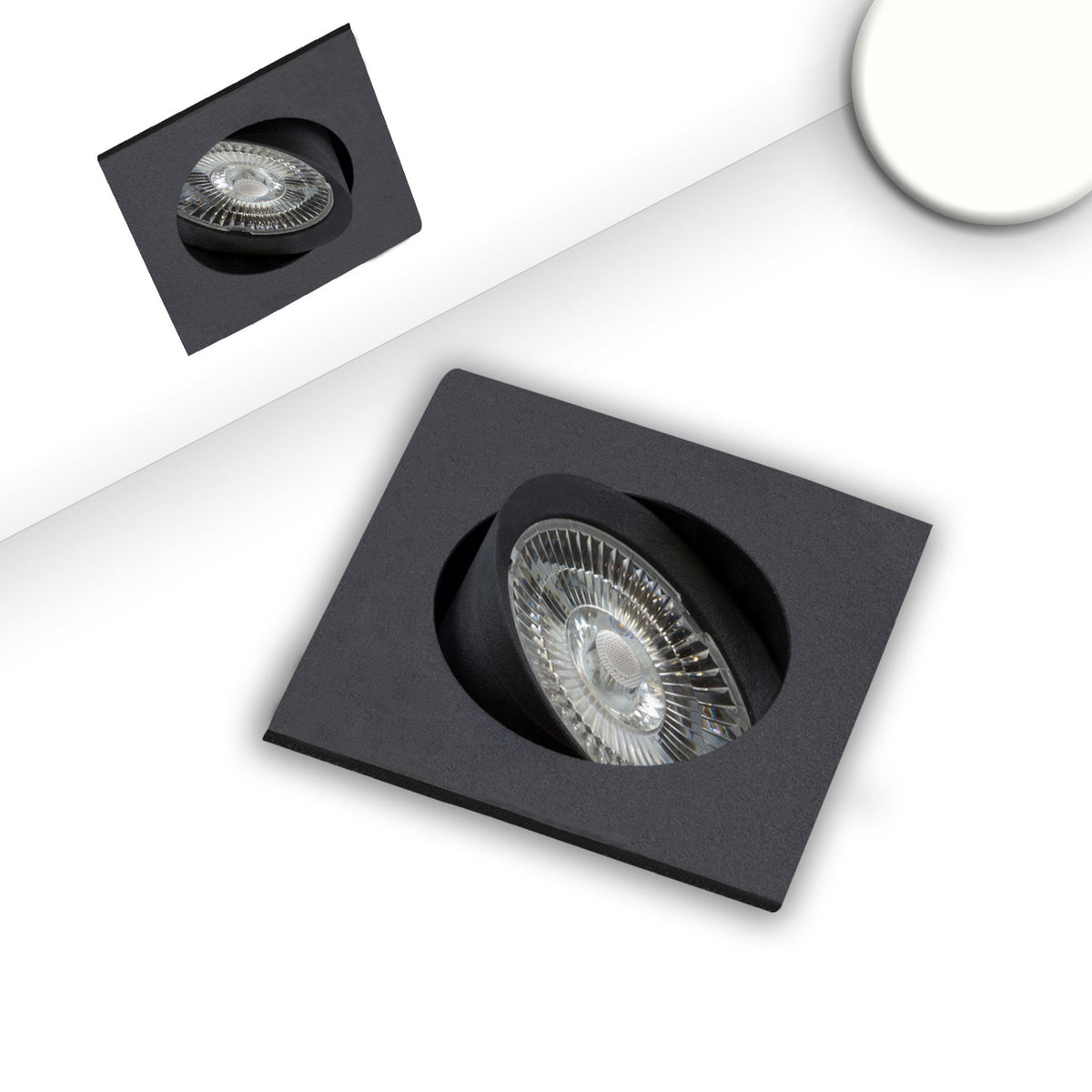 Slim68 | Inbouwspot | zwart | hoekig | dimbaar | 9W