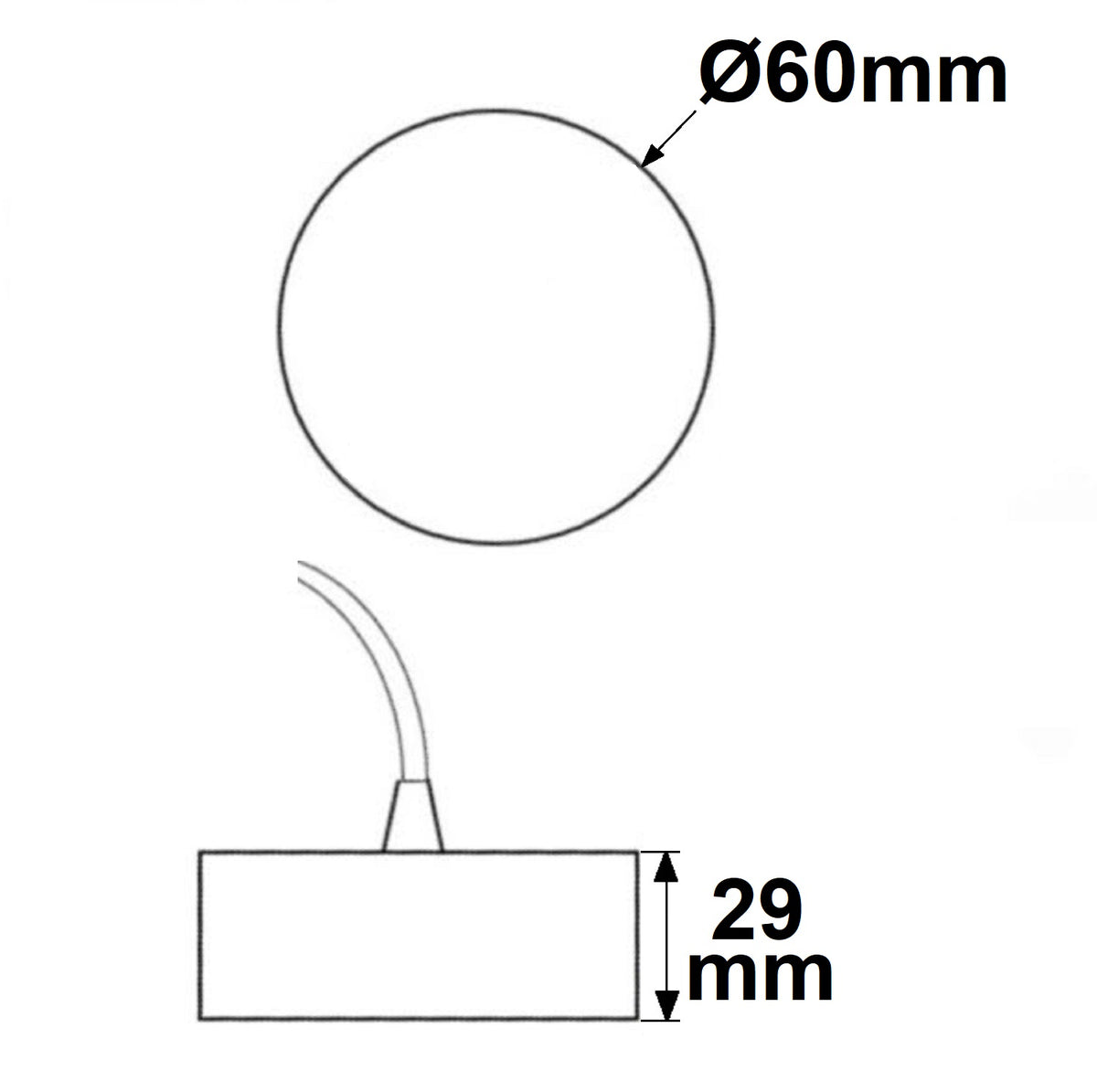 Installatiemateriaal | Plafondkap rond 60mm | wit | textielkabel 1,5m