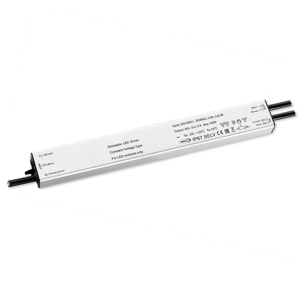 LED driver | PWM | 24V | 0-60W | Push/DALI-2 dimbaar | IP67 | SELV | ultrasmal