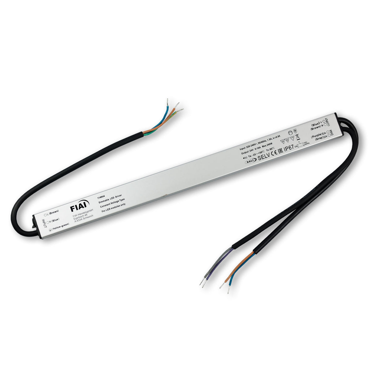 LED driver | PWM | 24V | 0-240W | Push/DALI dimbaar | IP67 | SELV | ultrasmal