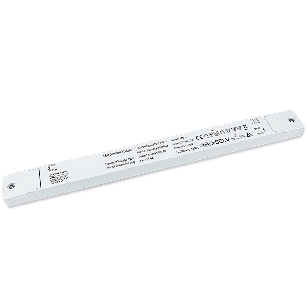 LED driver | PWM | 24V | 0-150W | Push/DALI-2 dimbaar | SELV | ultraplat