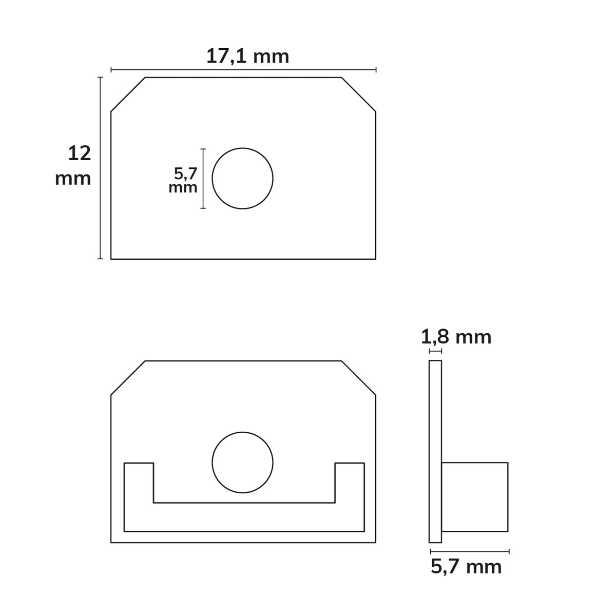 Profielaccessoire | Eindkap E201 met kabeldoorvoer | tegelprofiel T-vorm | 1 stuk