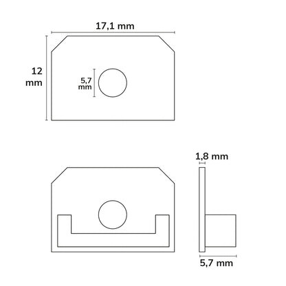 Profielaccessoire | Eindkap E201 met kabeldoorvoer | tegelprofiel T-vorm | 1 stuk