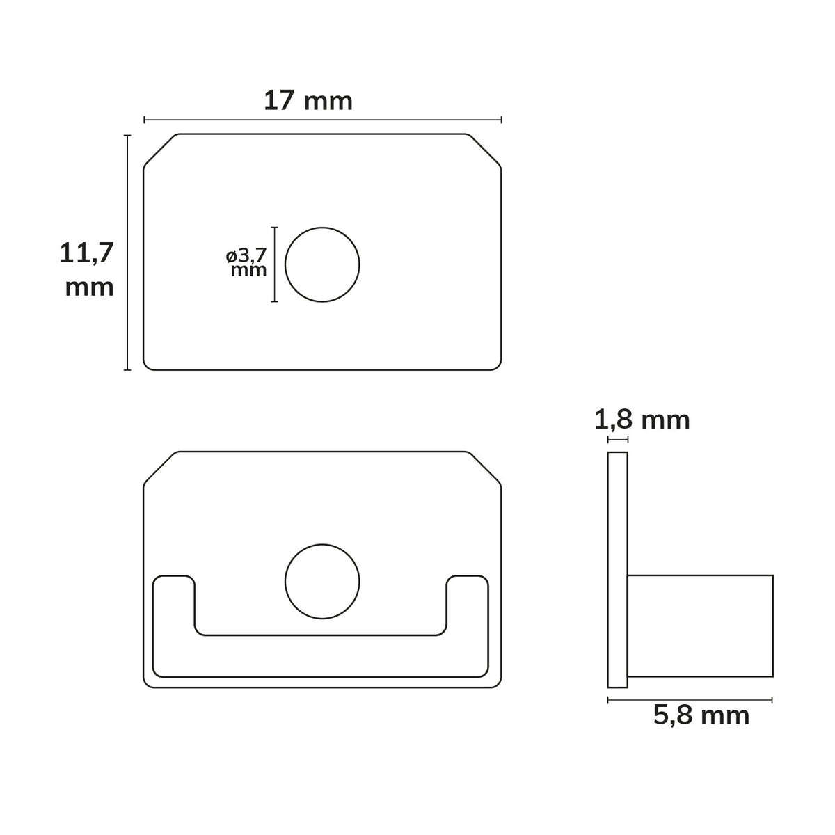 Profielaccessoire | Eindkap E203 met kabeldoorvoer | tegelprofiel eindafwerking | 1 stuk