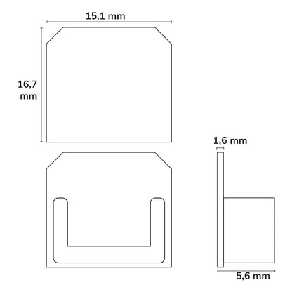 Profielaccessoire | Eindkap E208 | gipsplaat T-profiel 14 | 1 stuk