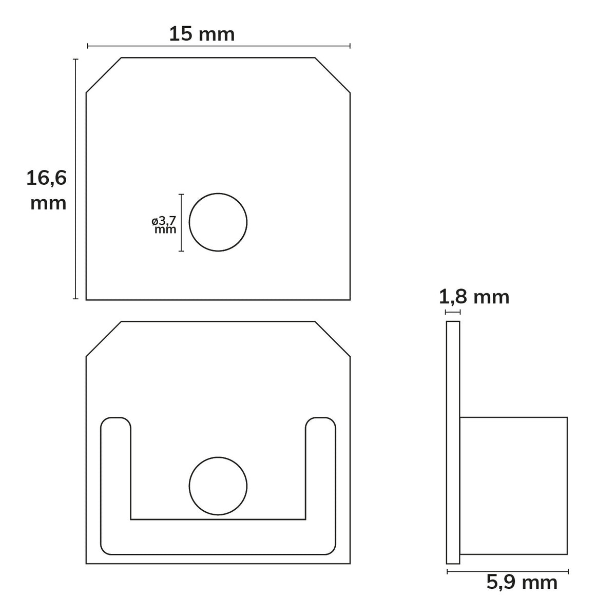 E211 | Profielaccessoire | Eindkap gipsprofiel met kabeldoorvoer | 1 stuk