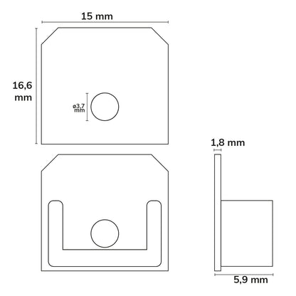 E211 | Profielaccessoire | Eindkap gipsprofiel met kabeldoorvoer | 1 stuk