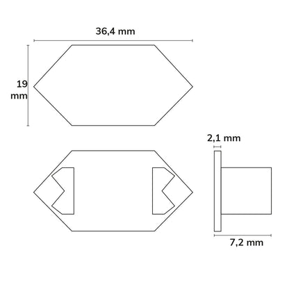 E214 | Profielaccessoire | Eindkap gipsprofiel binnenhoek | 1 stuk