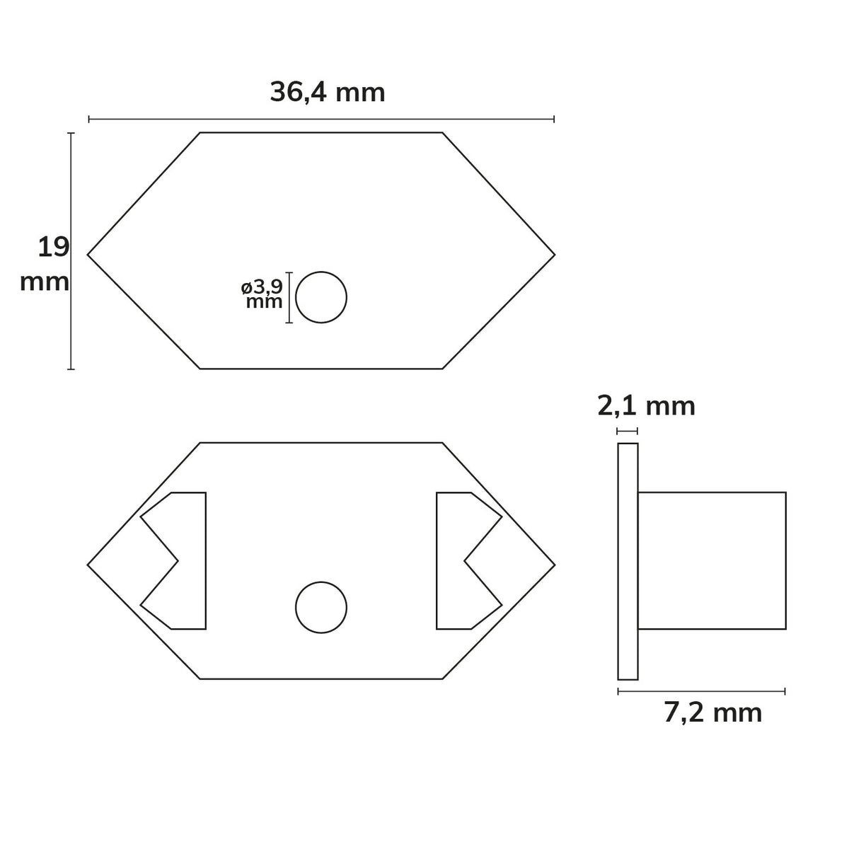 E215 | Profielaccessoire | Eindkap gipsprofiel binnenhoek met kabeldoorvoer | 1 stuk