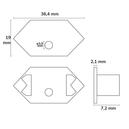 E215 | Profielaccessoire | Eindkap gipsprofiel binnenhoek met kabeldoorvoer | 1 stuk