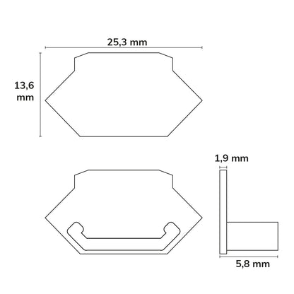 E216 | Profielaccessoire | Eindkap gipsprofiel buitenhoek | 1 stuk