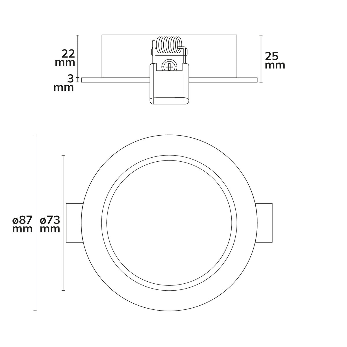 Ion | Inbouwframe | rond | gatmaat 73mm | voor GU10/MR16