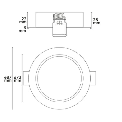 Ion | Inbouwframe | rond | gatmaat 73mm | satijn nikkel | voor GU10/MR16